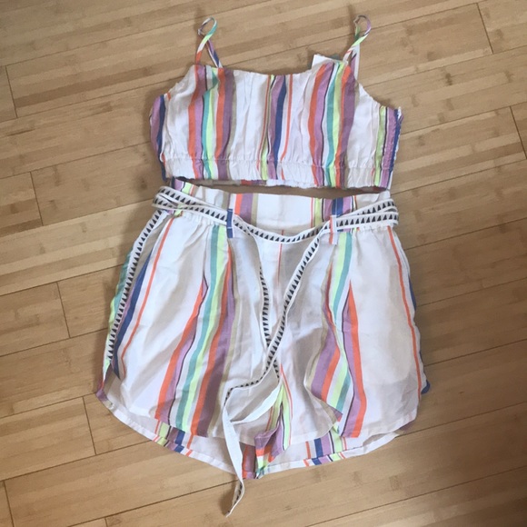 HM x Lemlem Cropped Top & Shorts Set Medium NWT - Picture 2 of 9